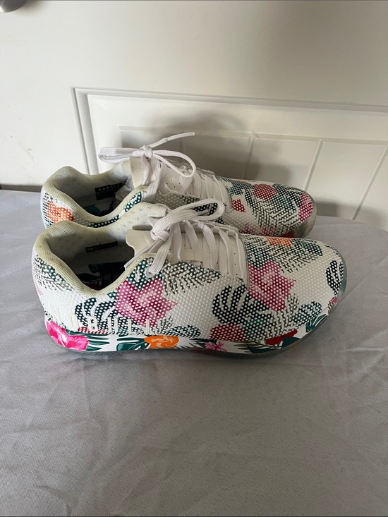 NOBULL Shoes - NOBULL White Kids Sneakers with Pink, Green & Orange Floral Print